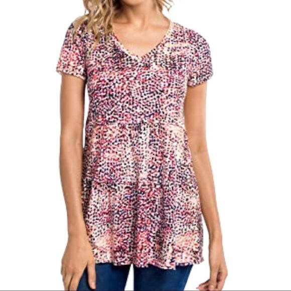 Cupio Blush Womens Weekend Slub Knit Short Sleeve Top - Picture 1 of 10